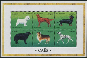 Ангола, 1998, Собаки, лист